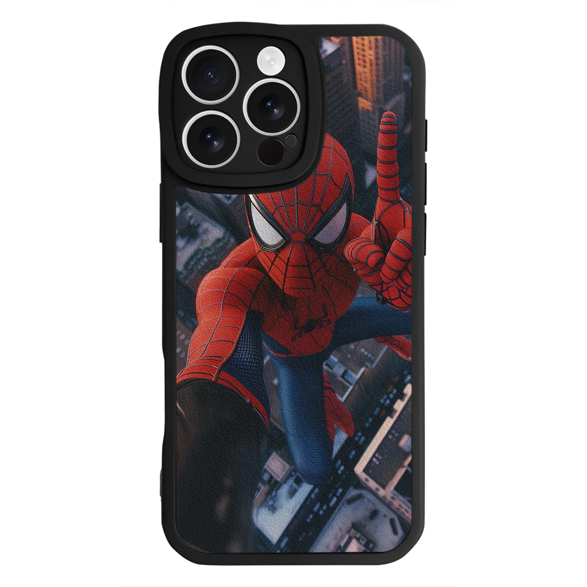 （画像用） Spider Man スパイダーマン 【iPhone 16シリーズ対応】シリコンスマホケース（レザー調） 材質：シリコン